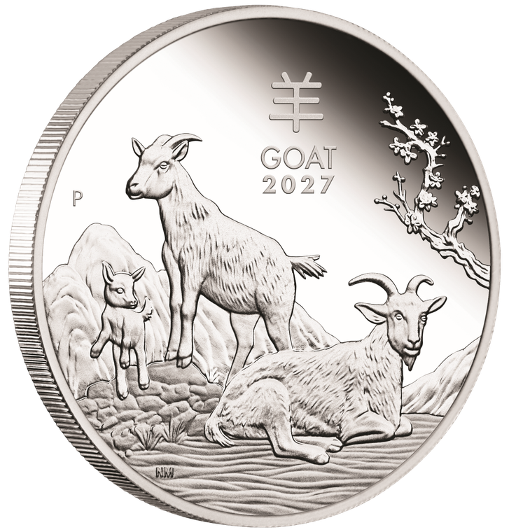 Australian Lunar Series III 2027 Year of the Goat 1oz Silver Proof Coin - reverse