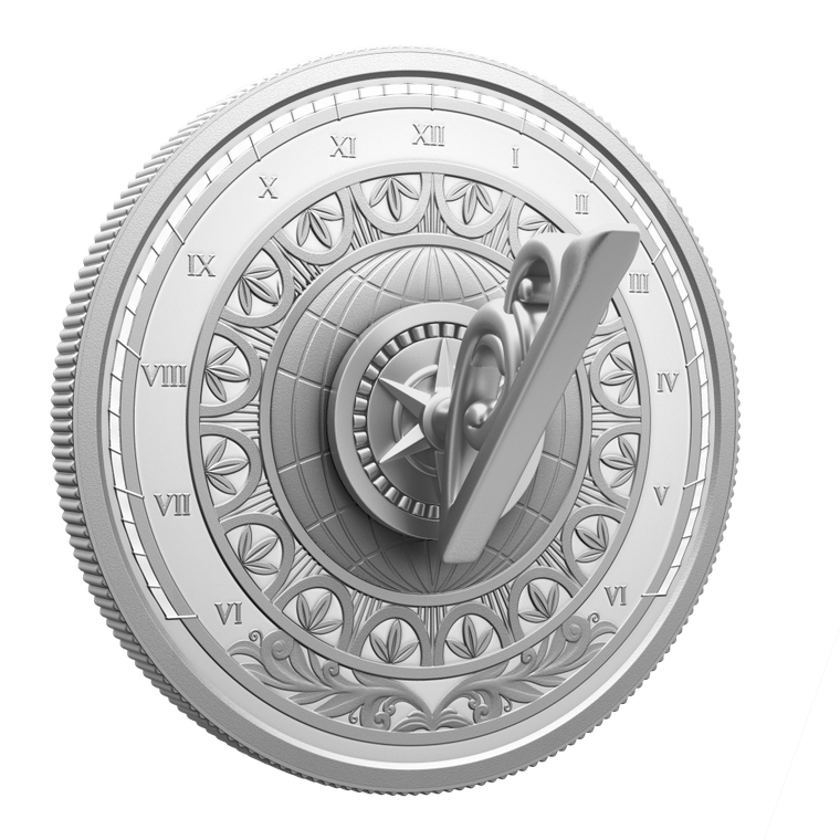 2026 $20 Fine Silver Coin - The Sundial - reverse angle