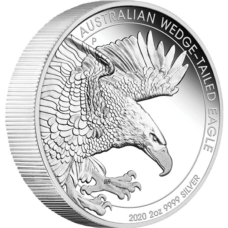 Australian Wedge-tailed Eagle 2020 2oz Silver Proof Piedfort Coin - reverse