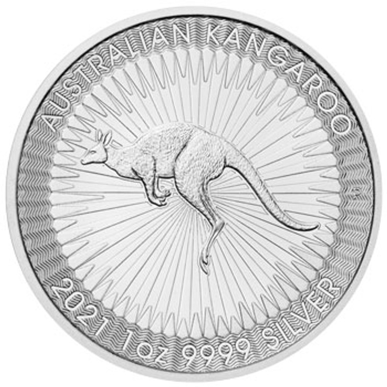 2021 Australian Kangaroo 1oz Silver Bullion Coin - reverse