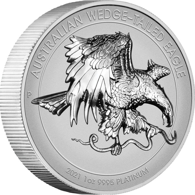 Australian Wedge-tailed Eagle 2021 1oz Platinum Reverse Proof High Relief Coin - reverse