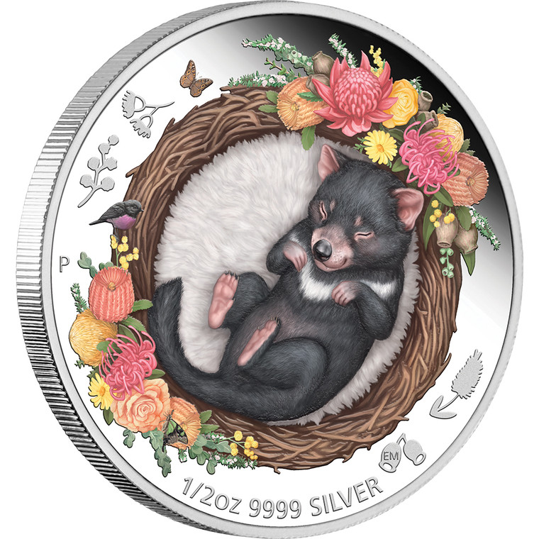 Dreaming Down Under – Tasmanian Devil 2021 1/2oz Silver Proof Coloured Coin - reverse