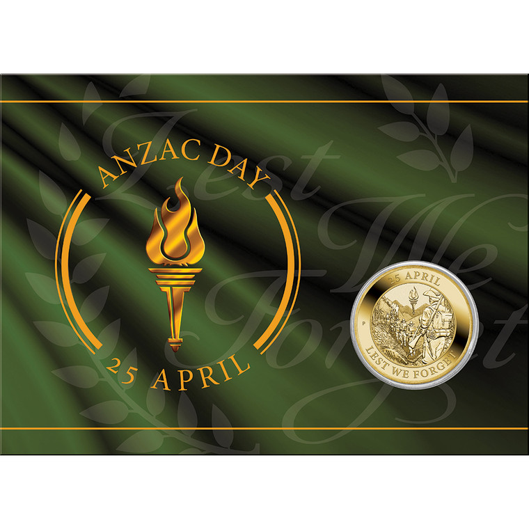 The Anzac Day 2022 $1 Coin in Card - in presentation card