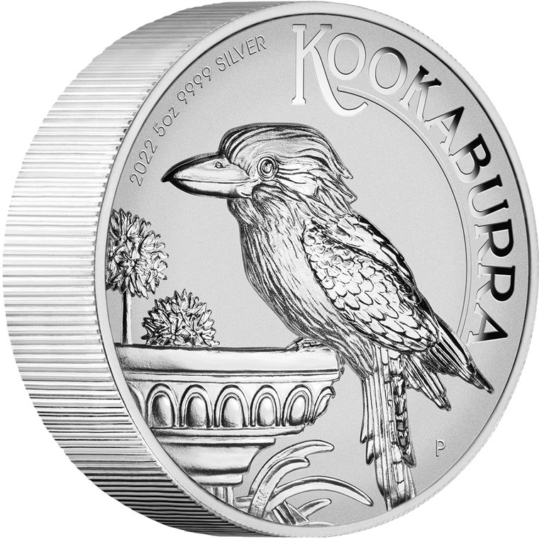 Australian Kookaburra 2022 5oz Silver Incused Coin - reverse