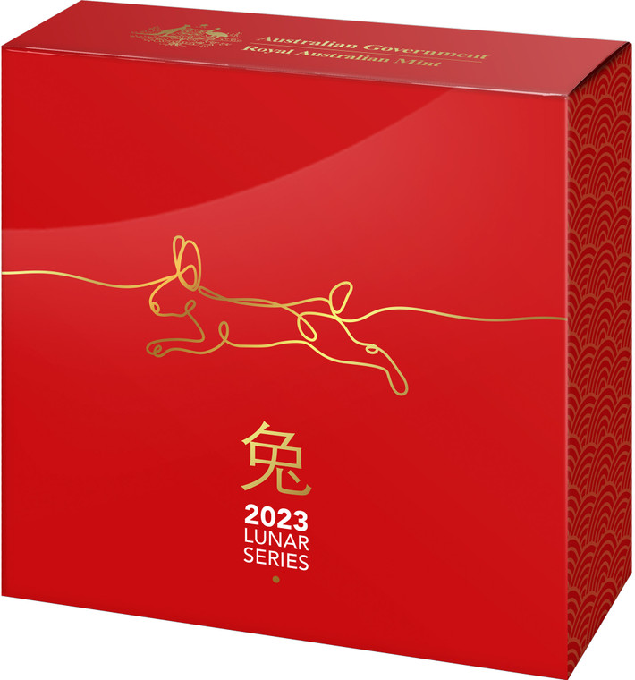 Year of the Rabbit 2023 5 Domed Fine Silver Proof Coin Presented by