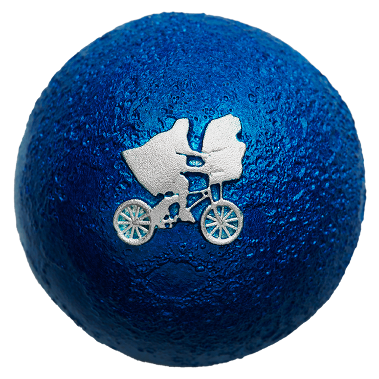 2022 E.T. 40th Anniversary The Extra-Terrestrial 1oz Silver Bicycle Silhouette Moon Sphere Coin - reverse