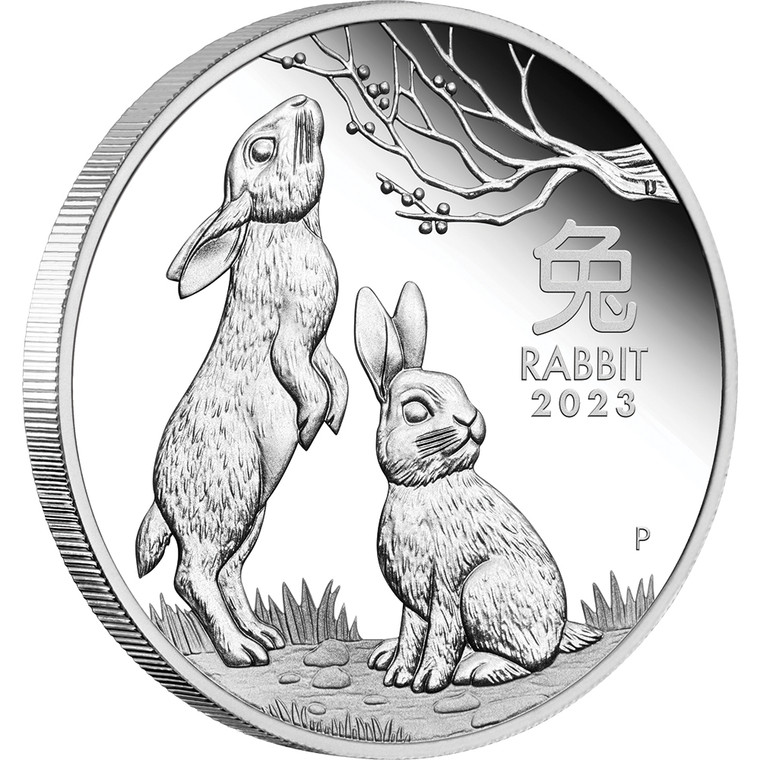 Australian Lunar Series III 2023 Year Of The Rabbit 1oz Silver Proof Coin - reverse