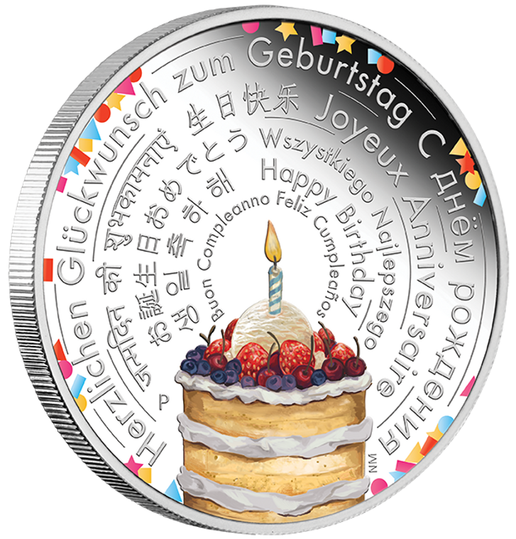 2018 Birthday Wishes 2oz Silver Proof Coin