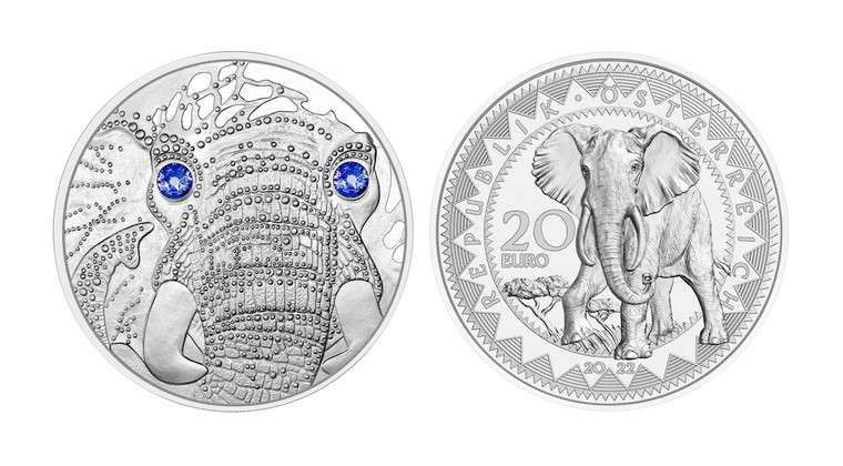 2022 2/3oz Austria The Eye Of The World Series Africa - The Serenity of the Elephant - 20 Euro Silver Proof Coin