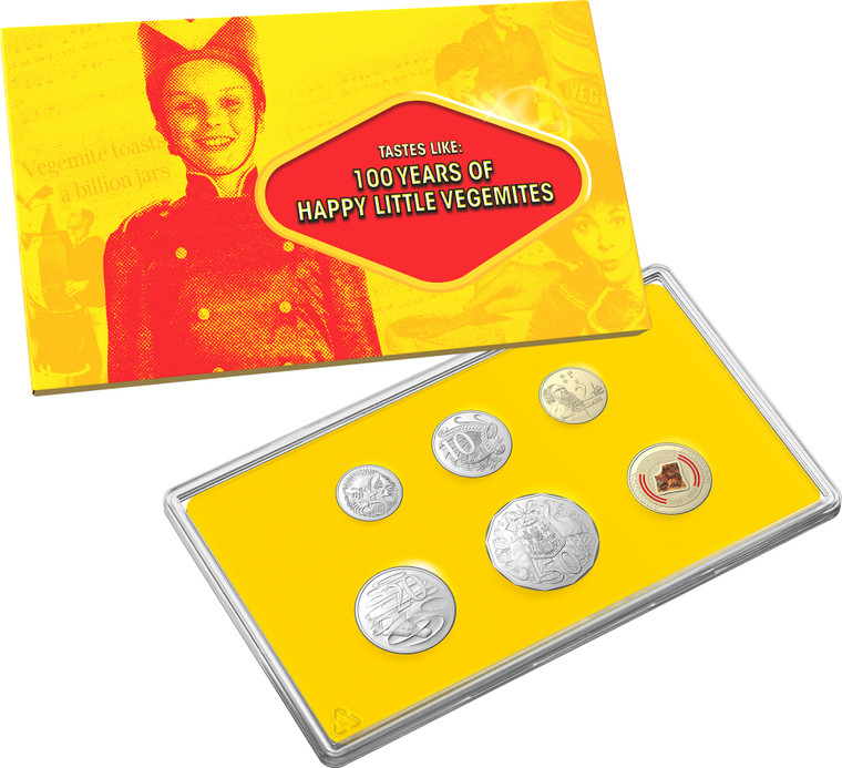 VEGEMITE Centenary 2023 CuNi AlBr Uncirculated Six Coin Year Set - in presentation card