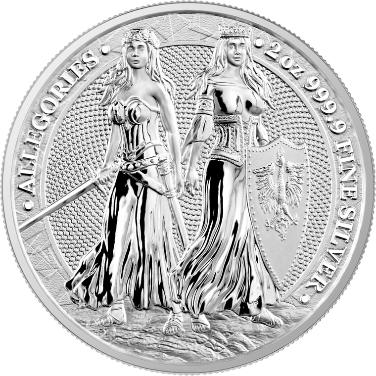 2022 Polonia & Germania 2oz Silver BU - coin obverse