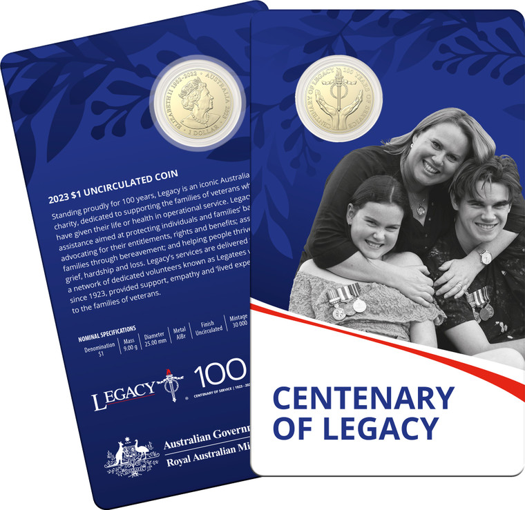 2023 $1 Al/Br Uncirculated Coin - Centenary of Legacy Packaging
