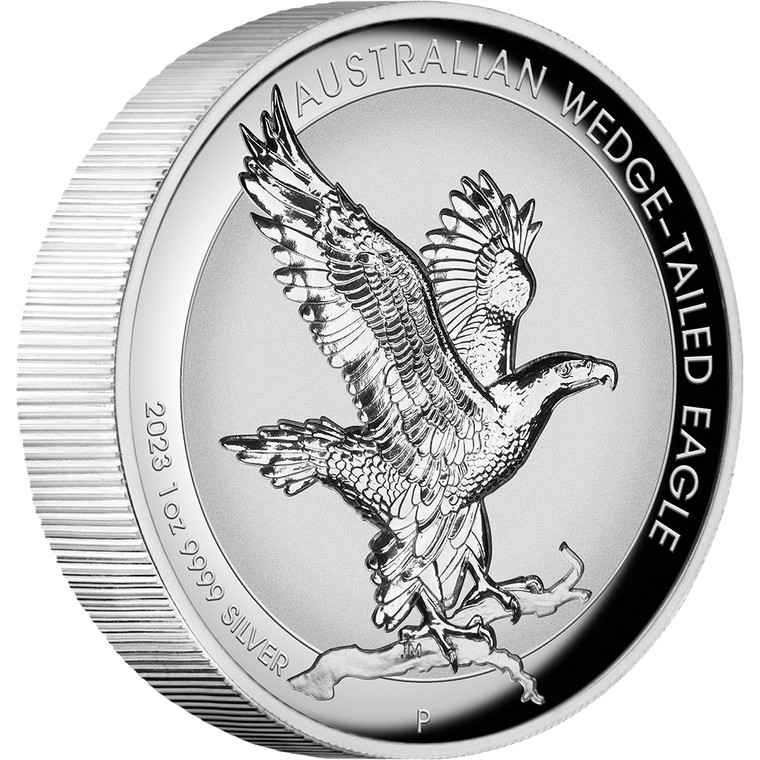 Australian Wedge-tailed Eagle 2023 1oz Silver Incused Coin - reverse