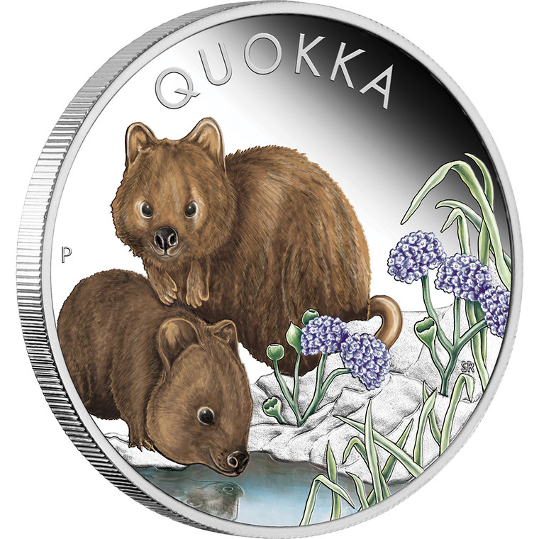 Quokka 2023 1oz Silver Proof Coloured Coin - reverse