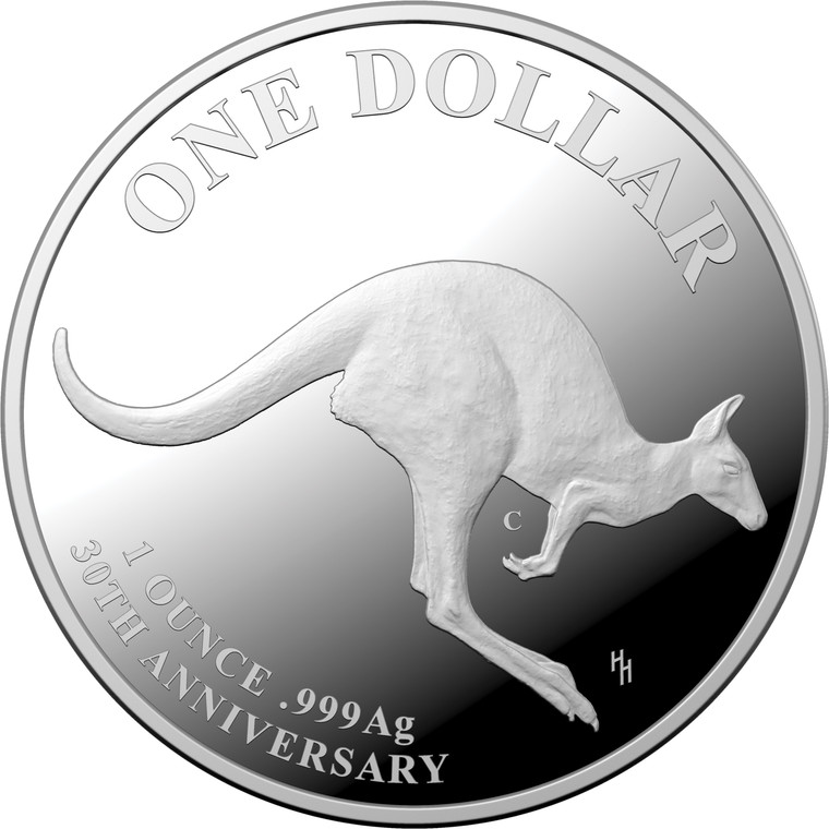 2023 $1 1oz Fine Silver C Mintmark Proof Coin - Kangaroo Series REV