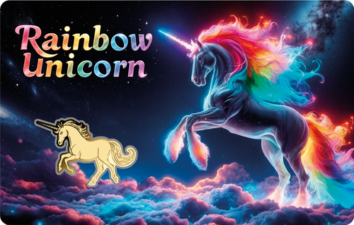 Gabon Rainbow Unicorn 1/1000oz Gold Medallion in Card