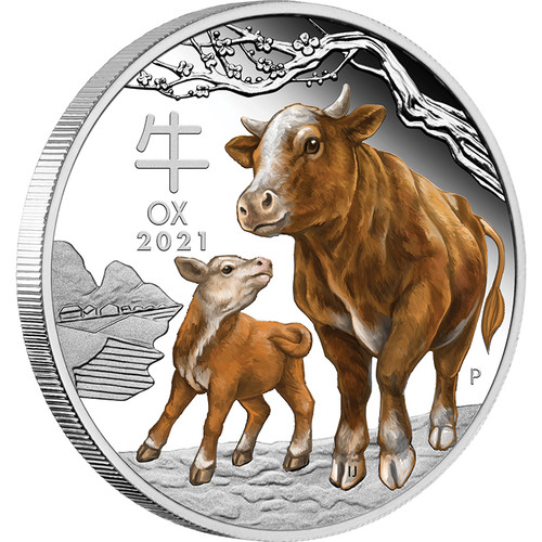 Australian Lunar Series III 2021 Year of the Ox 1oz Silver Proof