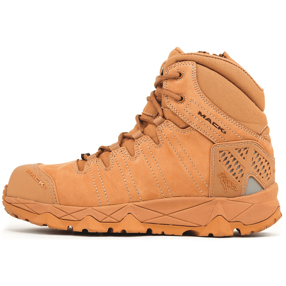 Mack Octane Zip-Up Composite Toe Cap Safety Boots - Honey - Size 9