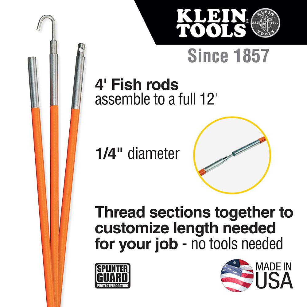 Klein Tools Lo-Flex Fish Rod Set 56312 TradeTools