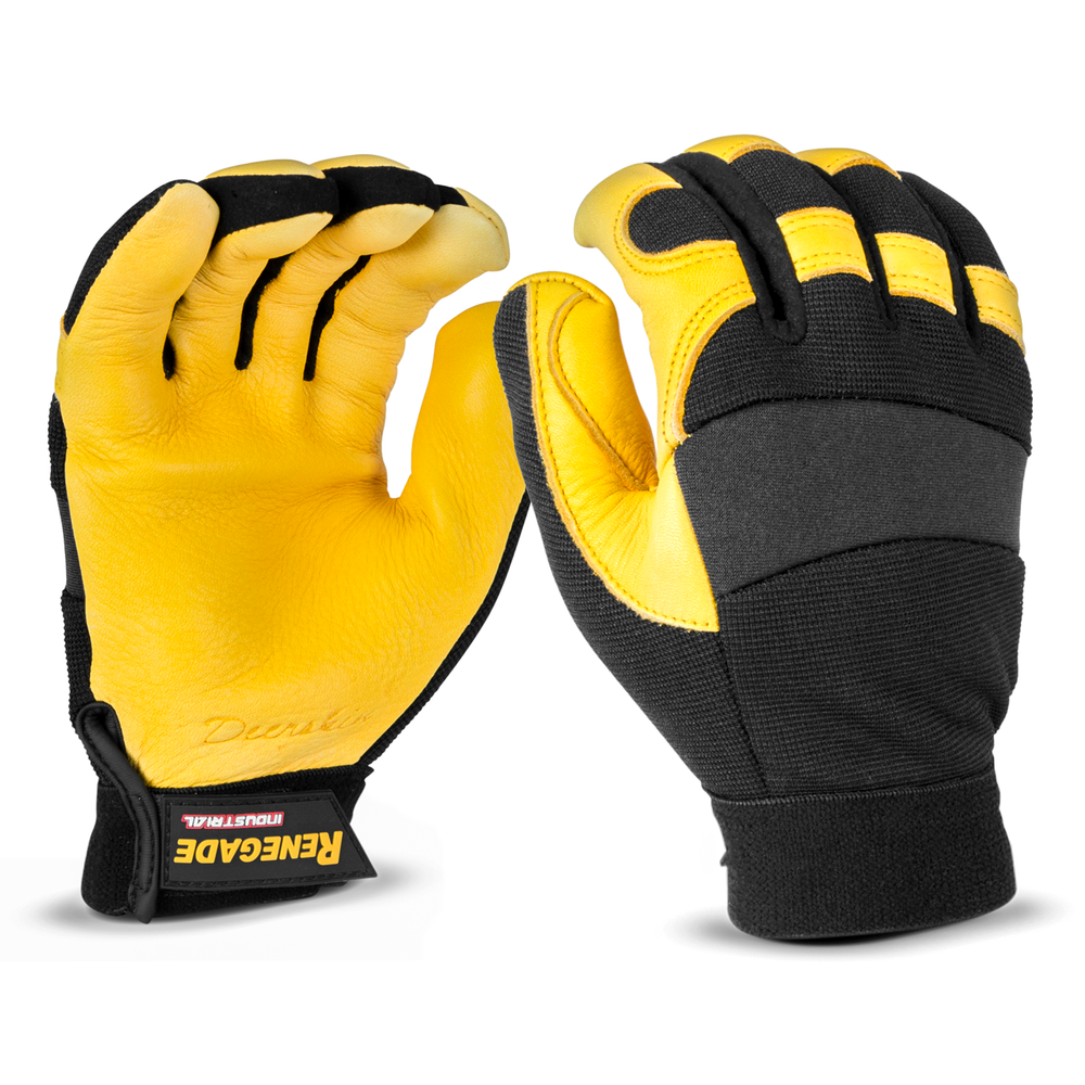 Renegade Industrial Heavy Duty Deer Skin Palm Gloves - XL