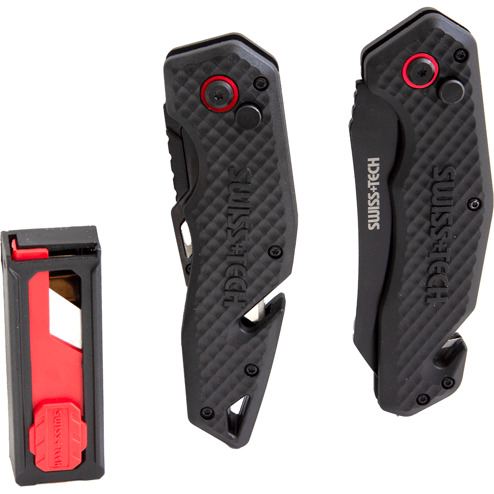 Swiss Tech Folding Pocket Knife Twin Pack With Blades ST001053