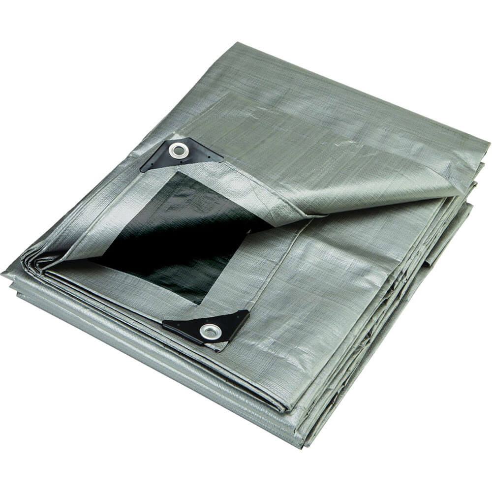 Polytuf Extra Heavy Duty Silver/Black Tarp - 1.8M X 2.4M - SB68