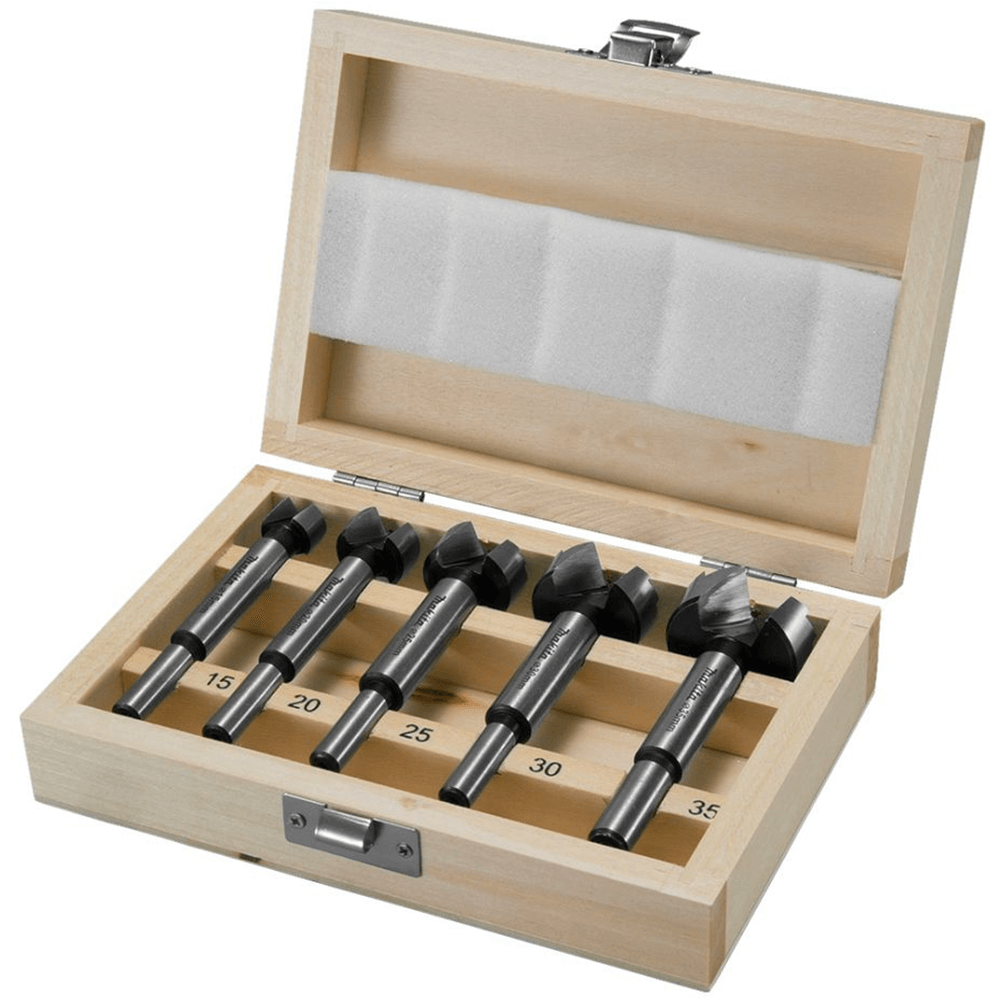 KUNTEC 17-Piece Forstner Bit Set – 15-38mm Carbon Steel Woodworking Hole Saw, Flat Bottom Drilling For Wood, Plastic & Plywood