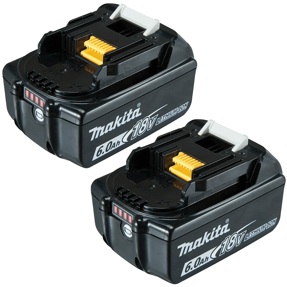 Makita 18V 6.0Ah Li-Ion Battery Twin Pack - 198490-0 | TradeTools