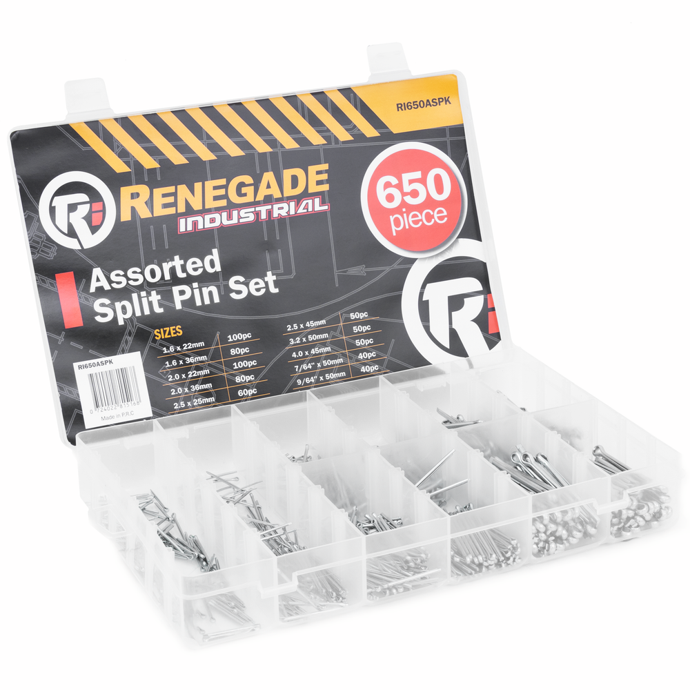 Renegade Industrial 650 Piece Assorted Split Pin Set - RI650ASPK