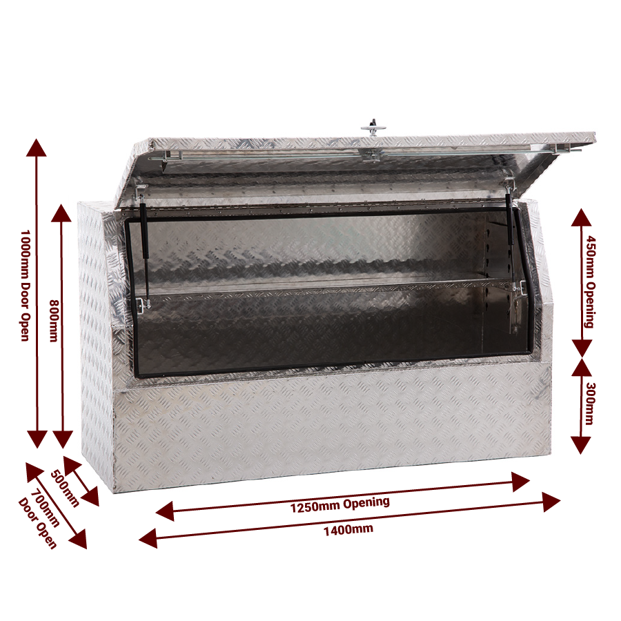 Renegade Industrial 1400mm 3PLS 3/4 Door Checker Plate Aluminium