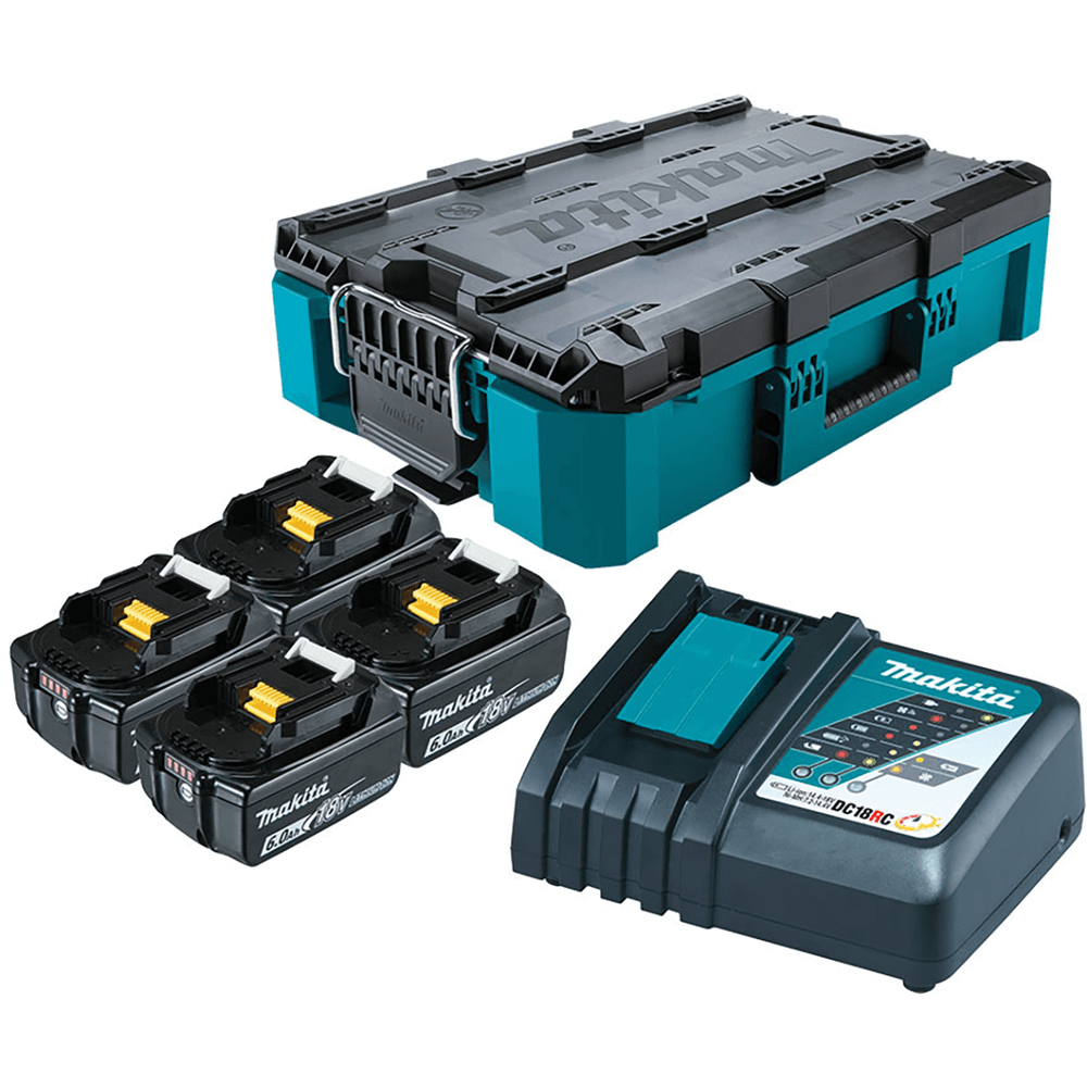 Makita 18V 4x 6.0Ah Batteries & Charger Starter Pack - B-90934