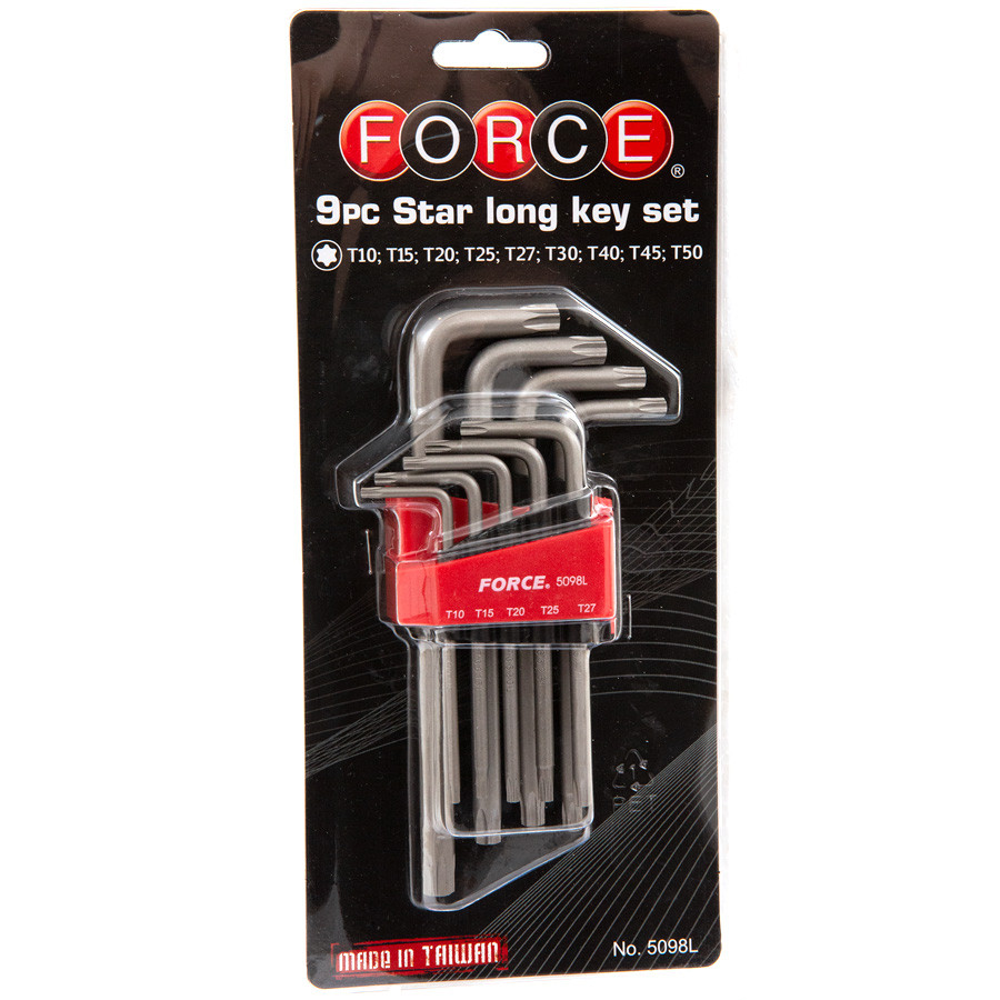 INECO Torx-Schlüssel-Set Serie 9 – Extra Lang & Gebogen – Für Präzises Arbeiten An Schwer Erreichbaren Stellen (T10 Bis T50)