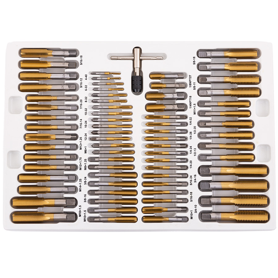 GRIP 110 pc Professional Tap & Die Set - Tap Wrenches, Die Wrenches, Taper Taps, Plug Taps, MU Dies - Clean, Straight, Easy Threading - Home, Garage, Workshop GRIP 110 pc Professional Tap & Die Set - Tap Wrenches, Die Wrenches, Taper Taps, Plug Taps, MU Dies - Clean, Straight, Easy Threading - Home, Garage, Workshop