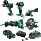 HiKOKI 36V 2.5Ah MultiVolt Brushless Cordless 5 Piece Combo Kit