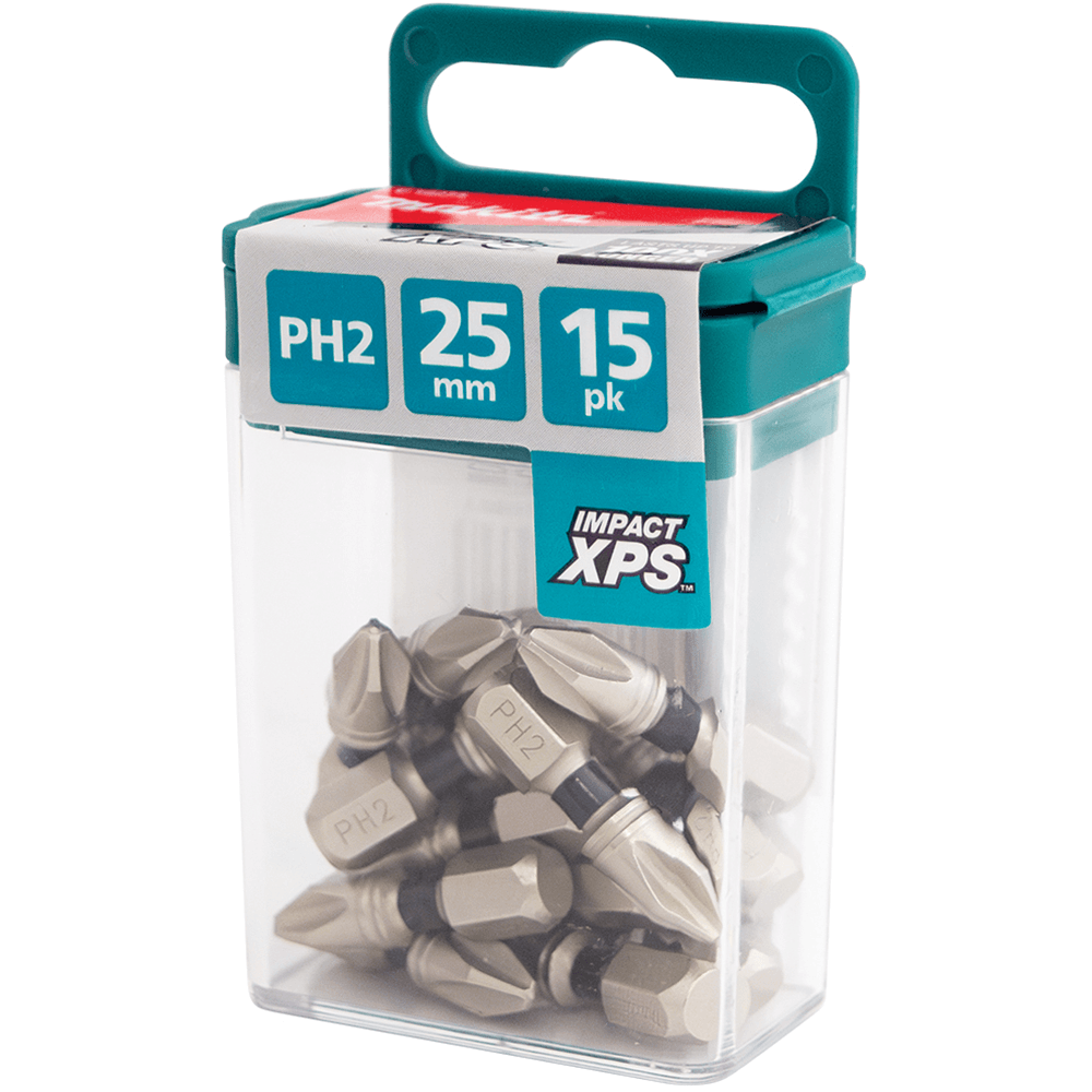 Makita Impact XPS PH2 x 25mm Insert Bits - 15 Pack - E-18275 | TradeTools