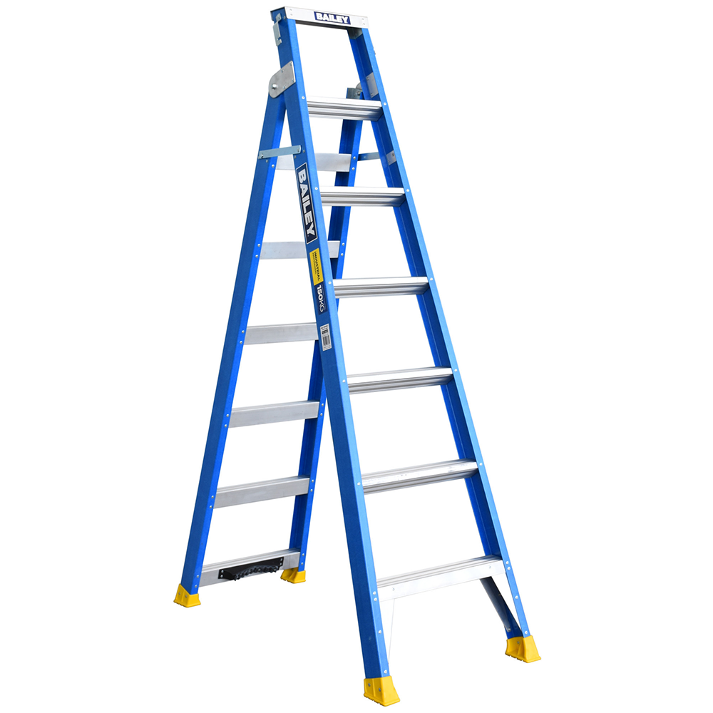 Bailey 2.1M/3.8M 7 Step Professional Fibreglass Dual Purpose Ladder ...