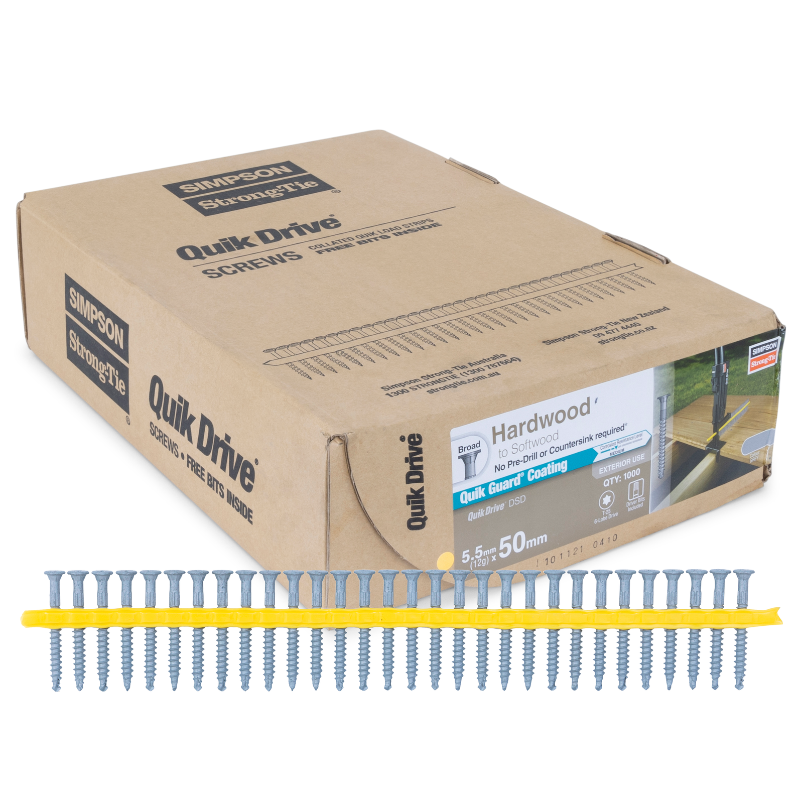 Simpson Strong-Tie Quik Drive 12G x 50mm Carbon Steel DSD Hardwood ...