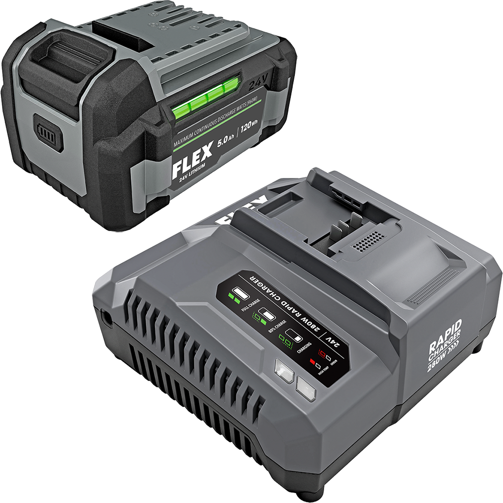 FLEX 24V 5.0Ah Lithium-Ion Battery & Charger Starter Pack - FXA0421-1C ...