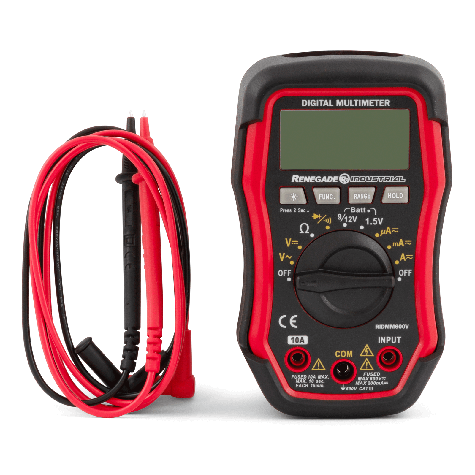 Renegade Industrial Cat 3 Max 600V Digital ACDC Multimeter - RIDMM600V ...