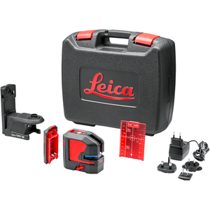 Leica LINO L2P5-1 Li-Ion Red Beam Cross-Line & Point Laser Level Kit With Adapter & Rugged Case - LG864431