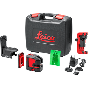 Leica LINO L2P5G-1 Li-Ion Green Beam Cross-Line & Point Laser Level Kit With Wall Mount & Rugged Case - LG864435