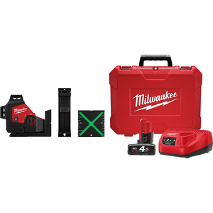 Milwaukee M12 4.0Ah Cordless 3 Plane Laser Kit - M123PLA401C