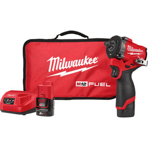 Milwaukee M12 2.0Ah FUEL 1/2" Brushless Cordless Stubby Impact Wrench Kit With Friction Ring - M12FIW2F12202B