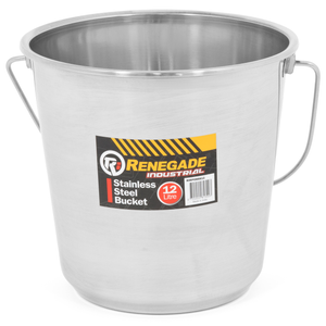 Renegade Industrial 12 Litre Stainless Steel Bucket - RIRPOBSS12