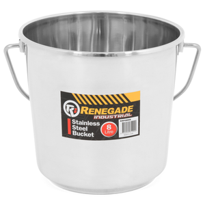 Renegade Industrial 8 Litre Stainless Steel Bucket - RIRPOBSS8