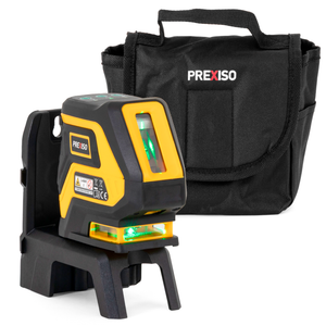 Prexiso 30m (100ft) Rechargeable Green Beam Cross Line Laser Level with Plumb Points - P2LC15DG