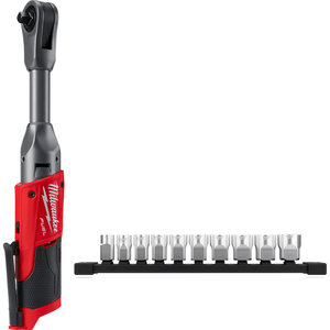 Milwaukee M12 FUEL 3/8" Brushless Cordless Extended Reach Ratchet Skin With 10 Piece Socket Set - M12FIR38LR0S