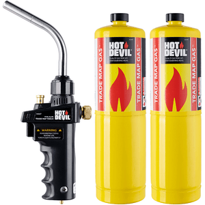 Hot Devil Trade Map Swirl Flame Torch Kit With 2x Trade MAP Gas Cylinders - HD027C