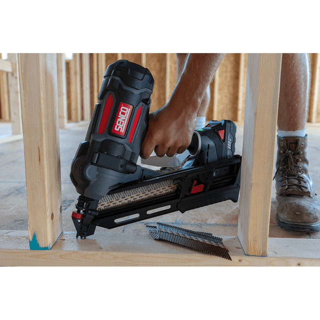 Senco 18V 4.0Ah Evolve Cordless 34 Degree 50 90mm Framing Nail Gun