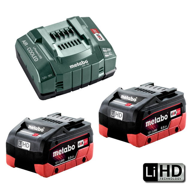 Metabo 18V 8.0Ah Li Ion HD ASC 145 Fast Charger Kit AU62738108